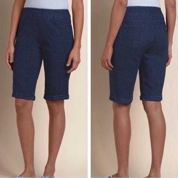 Soft Surroundings Shorts Soft Surroundings Slimsation Super Stretch Dark Denim Shorts
